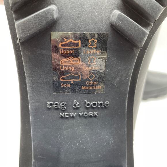 Rag & Bone Women's Shiloh Chelsea High Boot Black Leather Size 11 - Picture 7 of 10